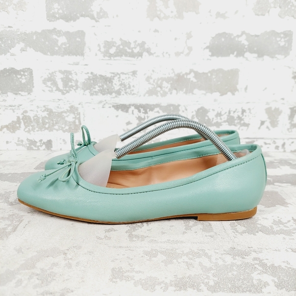 NEW Nordstrom Ashton Lea Blue Leather Square Toe Ballet Flats F550 - Picture 2 of 11